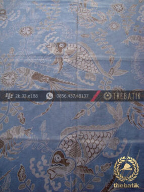 Batik Tulis Warna Alam Motif Ikan Biru Dongker