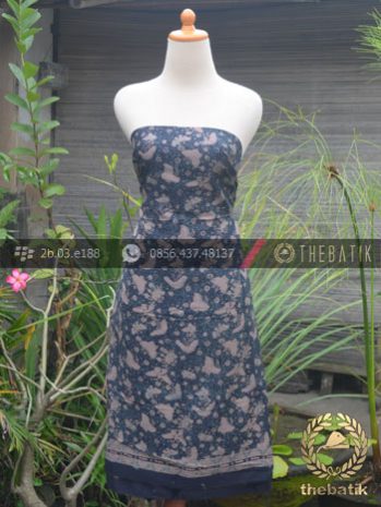 Bahan Baju Batik Sutera Motif Modern Biru Dongker