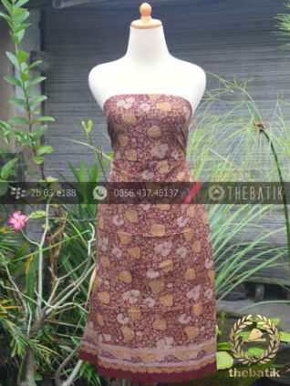 Bahan Baju Batik Sutera Motif Modern Coklat