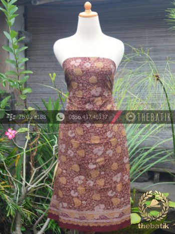 Bahan Baju Batik Sutera Motif Modern Coklat