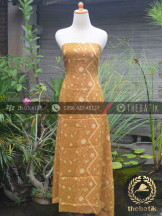 Bahan Kemeja Batik Sutera Motif Modern Kuning