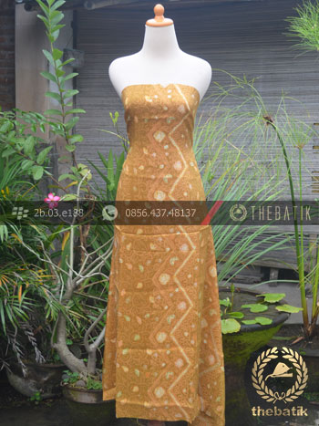 Bahan Kemeja Batik Sutera Motif Modern Kuning