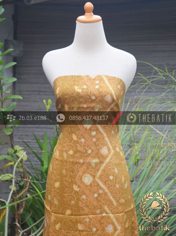 Bahan Kemeja Batik Sutera Motif Modern Kuning
