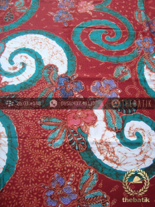 Kain Batik Pekalongan Cap Tulis Motif Kombinasi Maroon