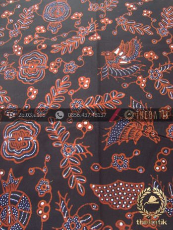 Kain Batik Tulis Motif Klasik Burung Latar Hitam