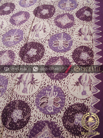 Kain Batik Tulis Motif Ceplok Lawasan Ungu