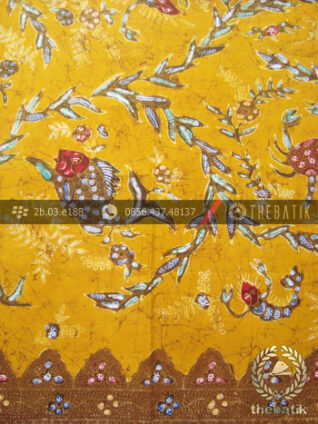 Kain Batik Cap Tulis Motif Ikan Remukan Kuning
