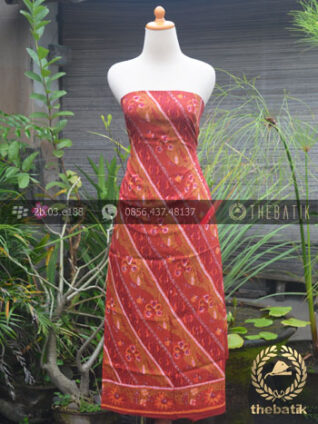 Bahan Baju Batik Sutera Motif Parang Merah Modern