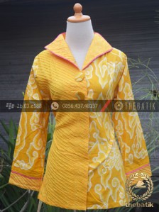 Jual Model  Baju  Batik Wanita Opnaisel Megamendung Kuning  