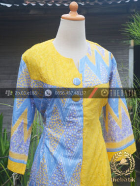 Model Baju Batik Modern Wanita Warna Kuning
