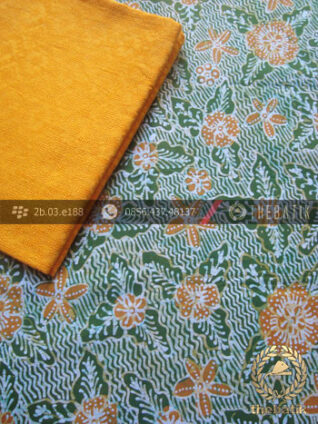 Paket Kain Batik Tulis Hijau – Bahan Dobi Kuning