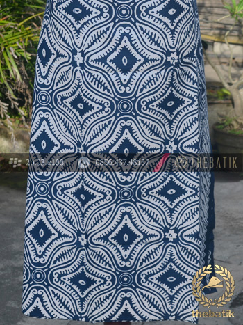 Kain Batik Bahan Baju Motif Etnik Biru Dongker