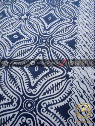 Kain Batik Bahan Baju Motif Etnik Biru Dongker