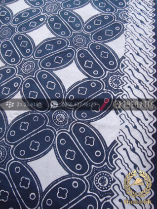 Kain Batik Bahan Baju Motif Kawung Biru Dongker