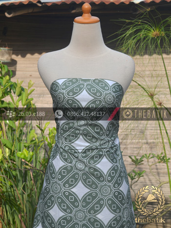 Kain Batik Bahan Baju Motif Kawung Besar Hijau