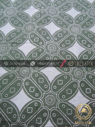 Kain Batik Bahan Baju Motif Kawung Besar Hijau