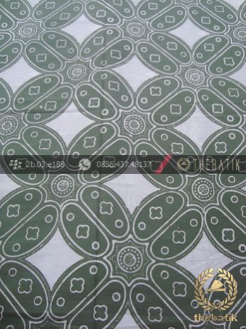 Kain Batik Bahan Baju Motif Kawung Besar Hijau