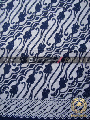 Kain Batik Bahan Baju Motif Parang Biru Dongker