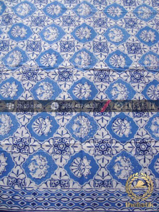 Kain Bahan Baju Batik Motif Ceplokan Biru