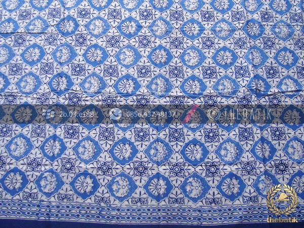 Kain Bahan Baju Batik Motif Ceplokan Biru