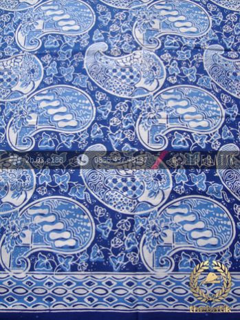 Kain Bahan Baju Batik Motif Keongan Biru