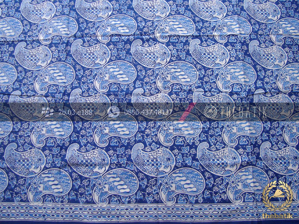 Kain Bahan Baju Batik Motif Keongan Biru