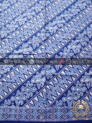 Kain Bahan Baju Batik Pekalongan Motif Zigzag Biru