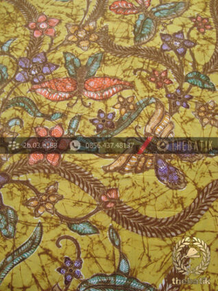 Kain Batik Bahan Baju Motif Remukan Floral Lemon