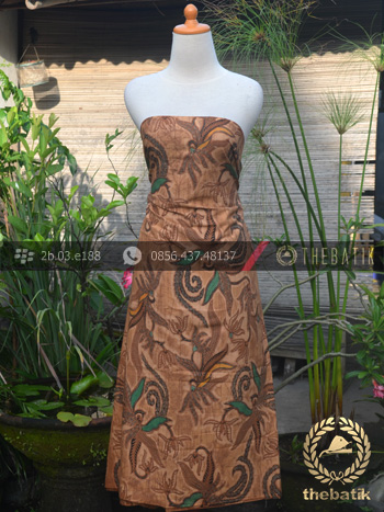 Kain Batik Solo Motif Figuratif Floral Coklat