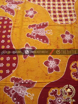 Batik Tulis Jogja Motif Pulau Kupu-Kupu Marun