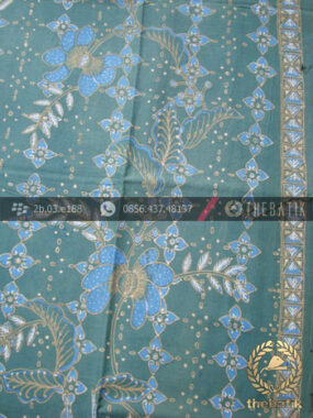 Batik Tulis Warna Alam Motif Floral Buketan Hijau