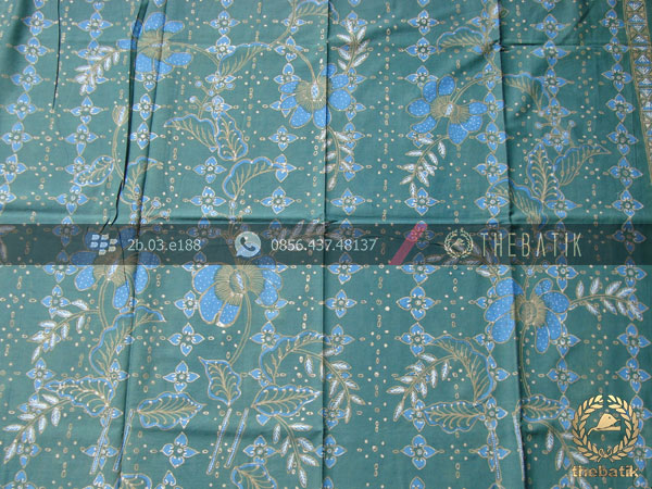 Batik Tulis Warna Alam Motif Floral Buketan Hijau