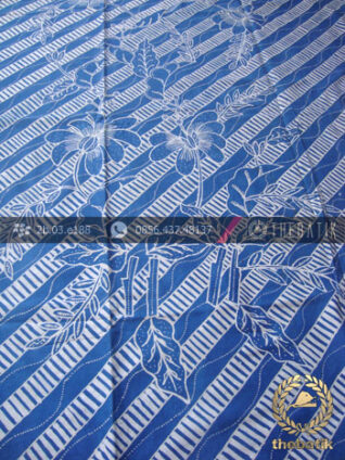 Batik Tulis Warna Alam Motif Buketan Biru Indigo