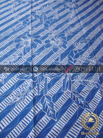 Batik Tulis Warna Alam Motif Buketan Biru Indigo