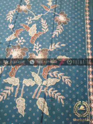 Batik Tulis Warna Alam Motif Buketan Kembang Tosca