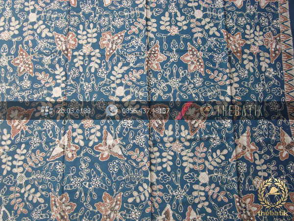 Batik Tulis Warna Alam Motif Floral Kupu-Kupu