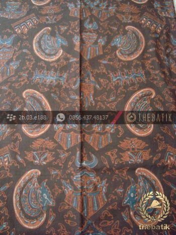 Batik Tulis Warna Alam Motif Semen Romo Latar Hitam