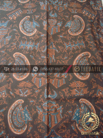 Batik Tulis Warna Alam Motif Semen Romo Latar Hitam