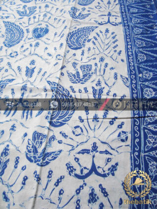 Batik Tulis Warna Alam Motif Sido Asih Putih Tumpal