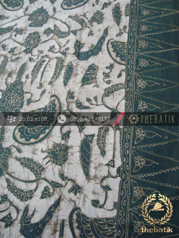 Batik Tulis Warna Alam Motif Sri Kuncoro Hijau Tumpal