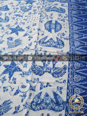 Batik Tulis Warna Alam Motif Wahyu Tumurun Putih Tumpal