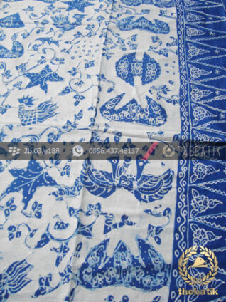 Batik Tulis Warna Alam Motif Wahyu Tumurun Putih Tumpal