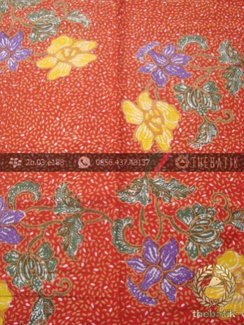 Kain Batik Pekalongan Motif Buketan Jingga