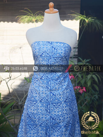 Kain Bahan Baju Batik Motif Tambal Biru