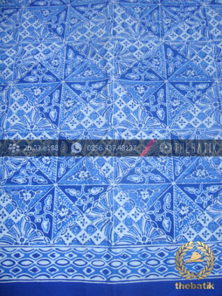Kain Bahan Baju Batik Motif Tambal Biru