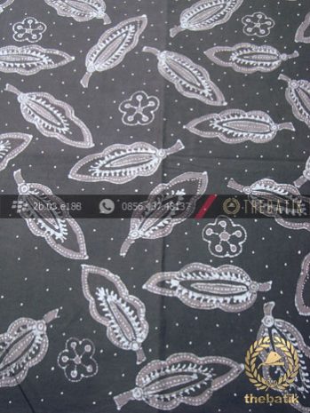Batik Tulis Warna Alam Motif Floral Daun Coklat
