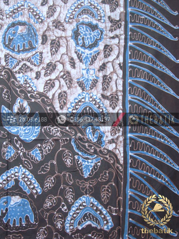 Batik Tulis Warna Alam Motif Gajah Tumpal Kombinasi