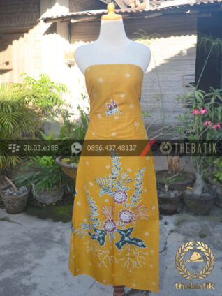 Kain Batik Tulis Coletan Buketan Kuning