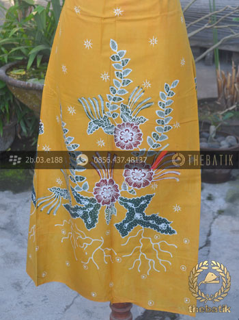 Kain Batik Tulis Coletan Buketan Kuning