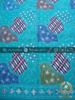 Bahan Batik Seragam Motif Sekarjagad Modern Tosca